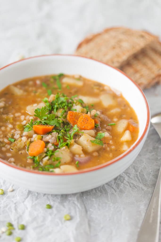 Vegan Barley and Lentil Soup