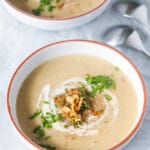 Roasted Cauliflower Soup with Caramelized Onions