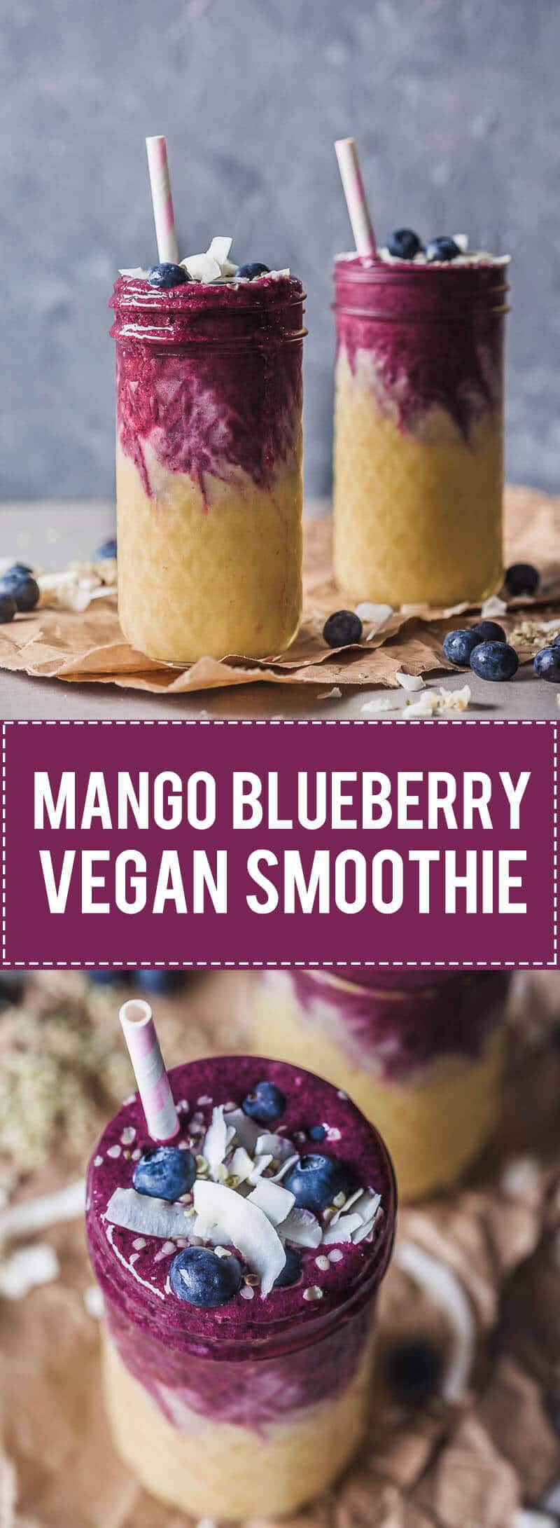 This lovely Mango Blueberry Smoothie uses frozen mango and blueberries and is perfect to maximize your nutrient intake in winter. Use dairy-free yogurt to make it vegan!