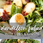 Dandelion Salad with Eggs and Bacon