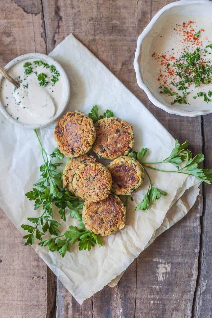 This Pan Fried Falafel is a healthier twist on the classic recipe with fewer calories, but plenty of taste. An easy 30-minute lunch idea! | www.vibrantplate.com