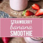 This Strawberry Banana Smoothie is a healthy breakfast option and ideal for an early spring morning. | www.vibrantplate.com