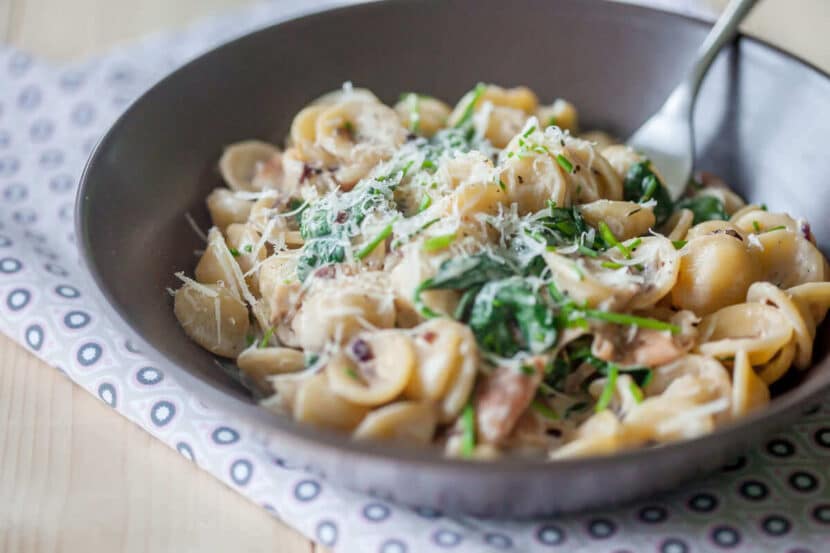 Creamy Spinach Orecchiette Vibrant plate