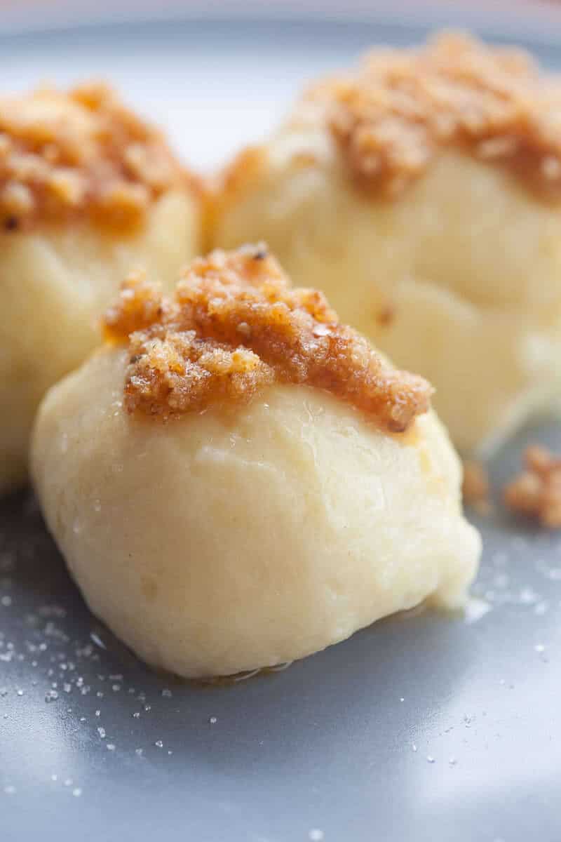 Apricot dumplings.