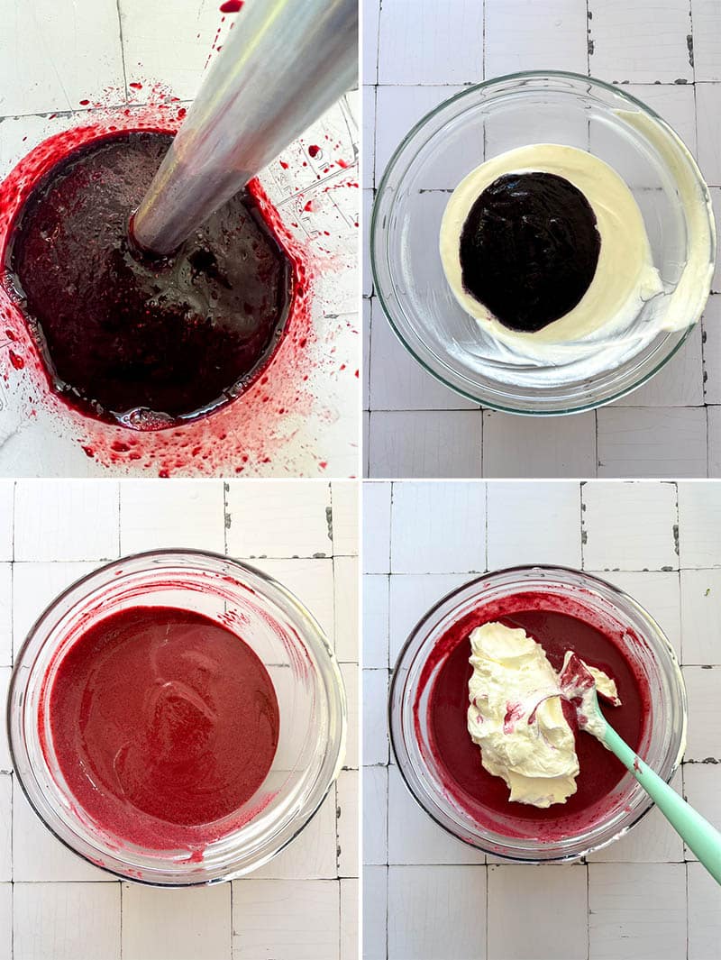 How to make the quark cream filling - adding blueberries