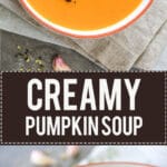 Nothing says Autumn more than a bowl of steamy & delicious pumpkin soup. Made from Red Kuri squash in just 15 minutes! | www.vibrantplate.com