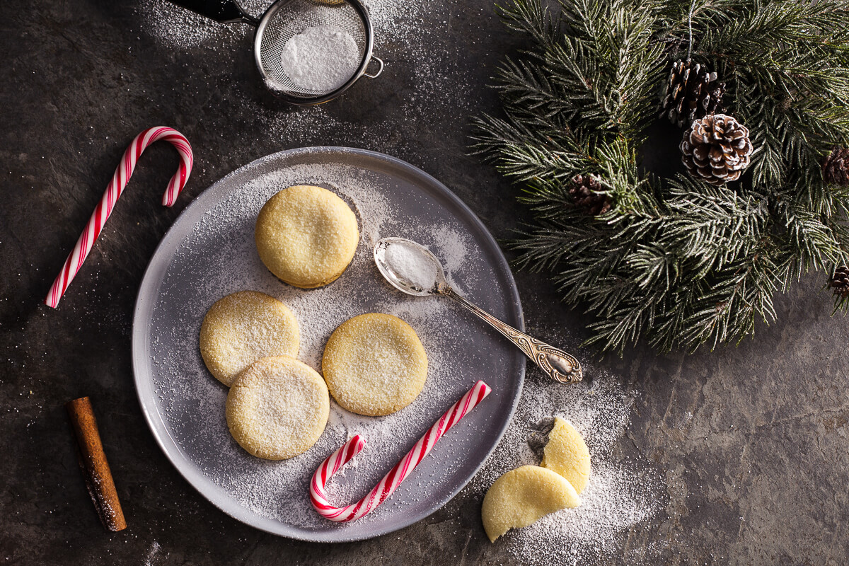 Almond Sugar Cookies - Vibrant plate