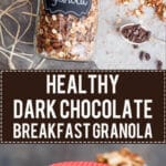 This Dark Chocolate Breakfast Granola is very easy to make, healthy and a great Christmas gift for your family or friends.