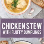 Nothing better than a bowl of warm Chicken Stew with Fluffy Dumplings to warm you on a cold winter day. Real comfort food! | www.vibrantplate.com