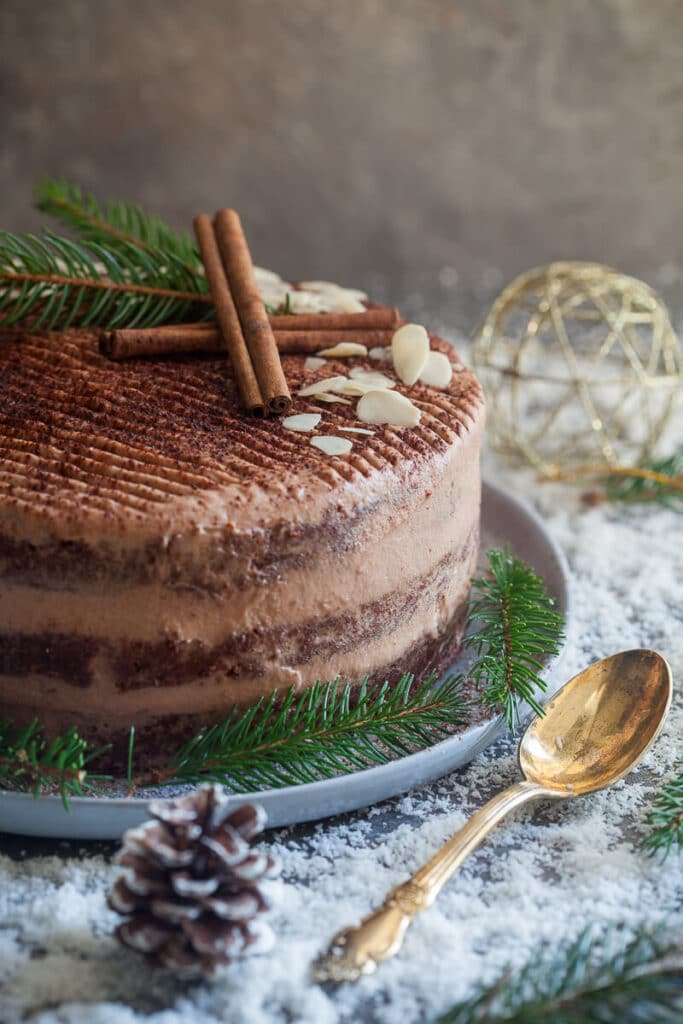 Easy Naked Chocolate Cake Vibrant plate