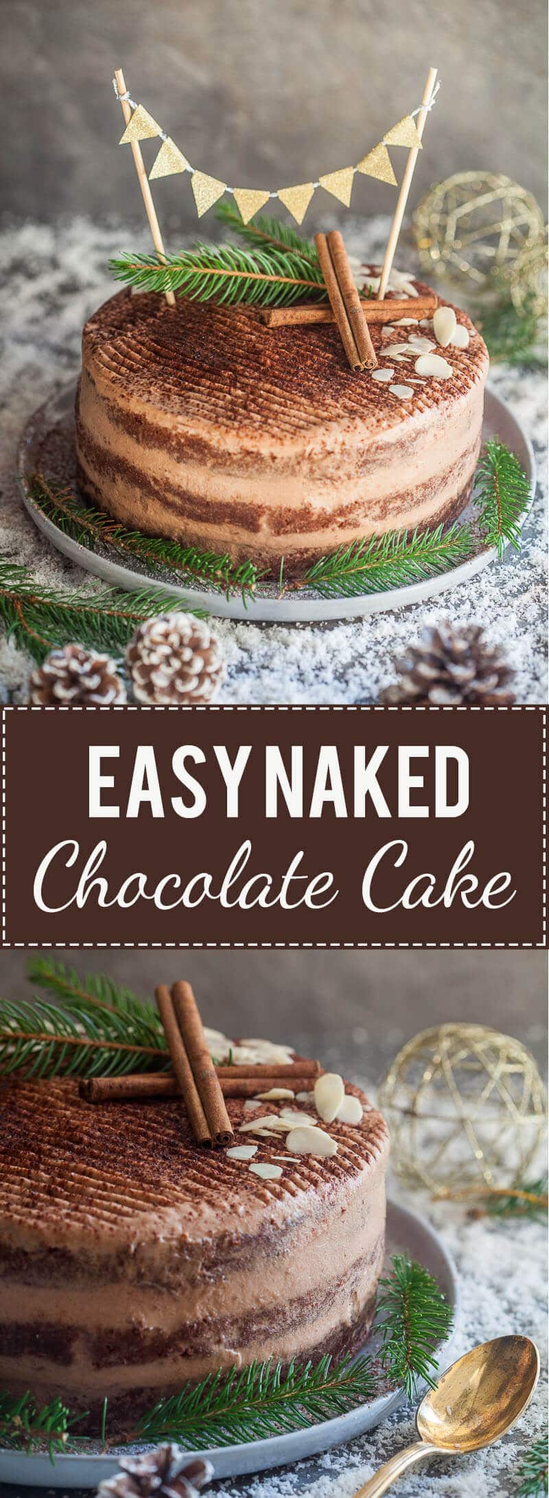 Moist and delicious, this Easy Naked Chocolate Cake is just the thing to celebrate in style. A simple cake to make with little effort!