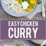 An Easy Chicken Curry is all you need on a gloomy winter day. Pair with plain fluffy rice and some sour cream for a perfect easy meal. | www.vibrantplate.com