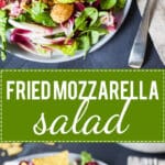 This Fried Mozzarella Salad is perfect when you want to eat healthy, but still, crave something cheesy and fried. | www.vibrantplate.com