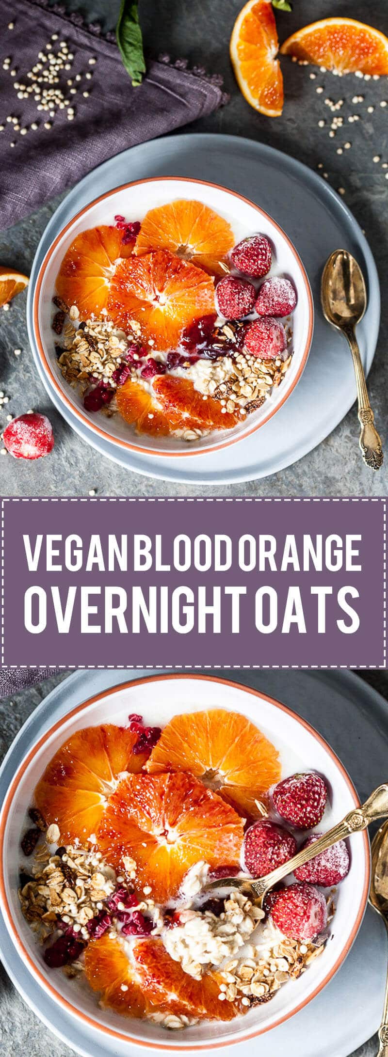 These Vegan Blood Orange Overnight Oats are an easy weekday breakfast that will keep you full and healthy.