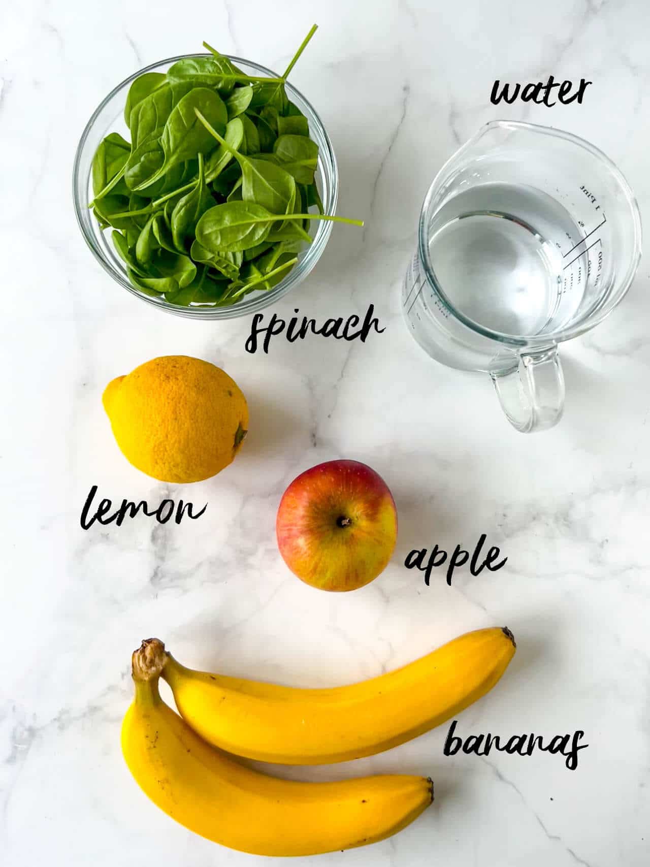 Detox Spinach Green Smoothie Ingredients