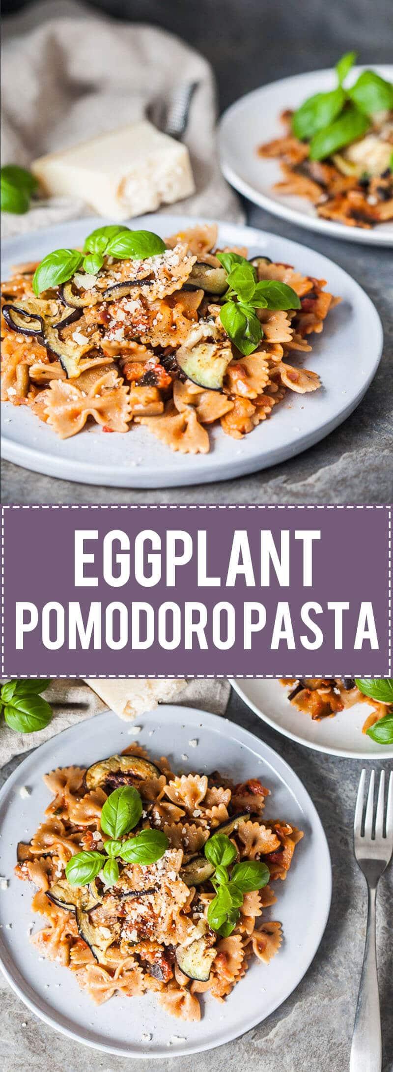 This Eggplant Pomodoro Pasta is an easy pasta recipe that takes little effort or time. Perfect for a midweek dinner!
