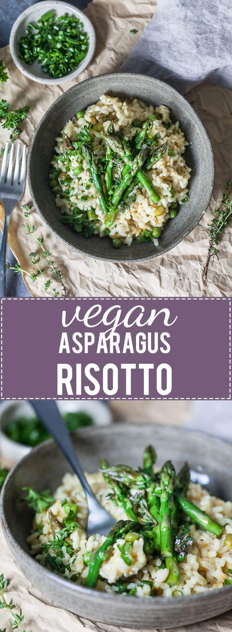 This Vegan Asparagus Risotto is a healthy and easy spring dinner your whole family will love. | www.vibrantplate.com