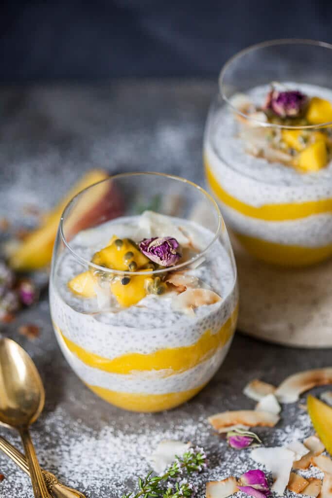 Coconut Milk Mango Chia Pudding Vegan, GF + videorecipe - Vibrant plate