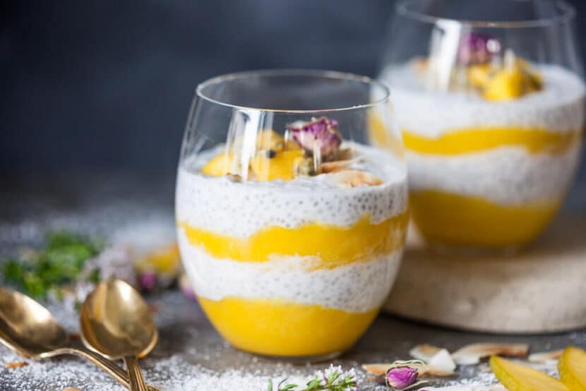 Coconut Milk Mango Chia Pudding {Vegan, GF} + videorecipe Vibrant plate
