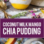 This beautiful Coconut Milk Mango Chia Pudding is refreshing breakfast combo. Vegan and Gluten-Free! | www.vibrantplate.com