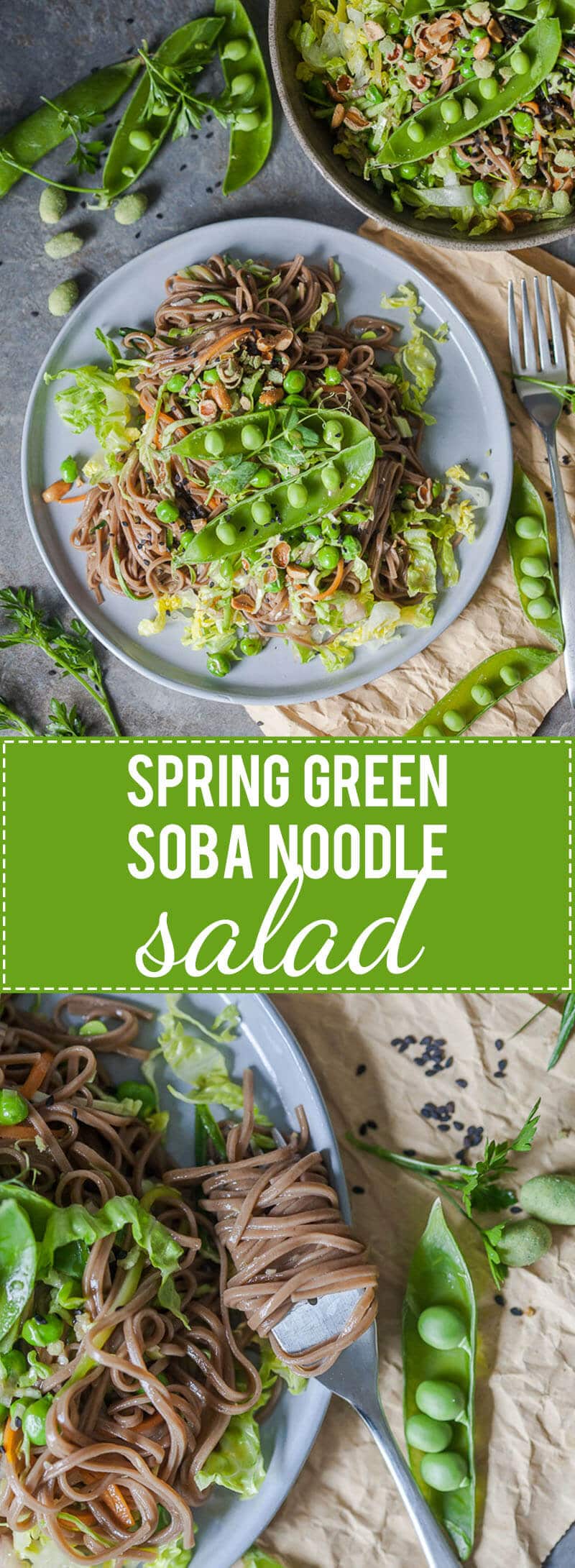 Spring Green Soba Noodle Salad is a refreshing salad for hot days with minimal cooking. | www.vibrantplate.com