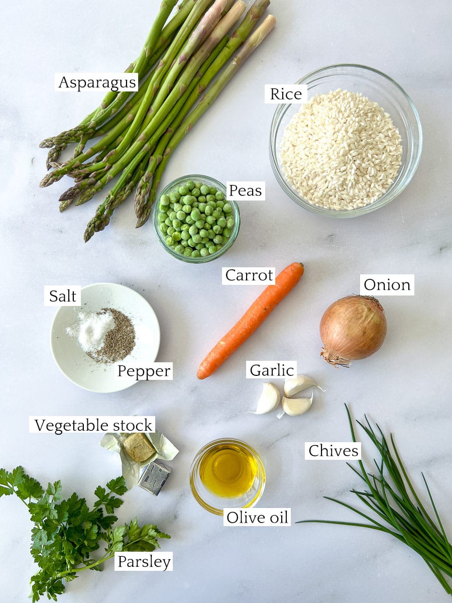Vegan Asparagus Risotto Ingredients