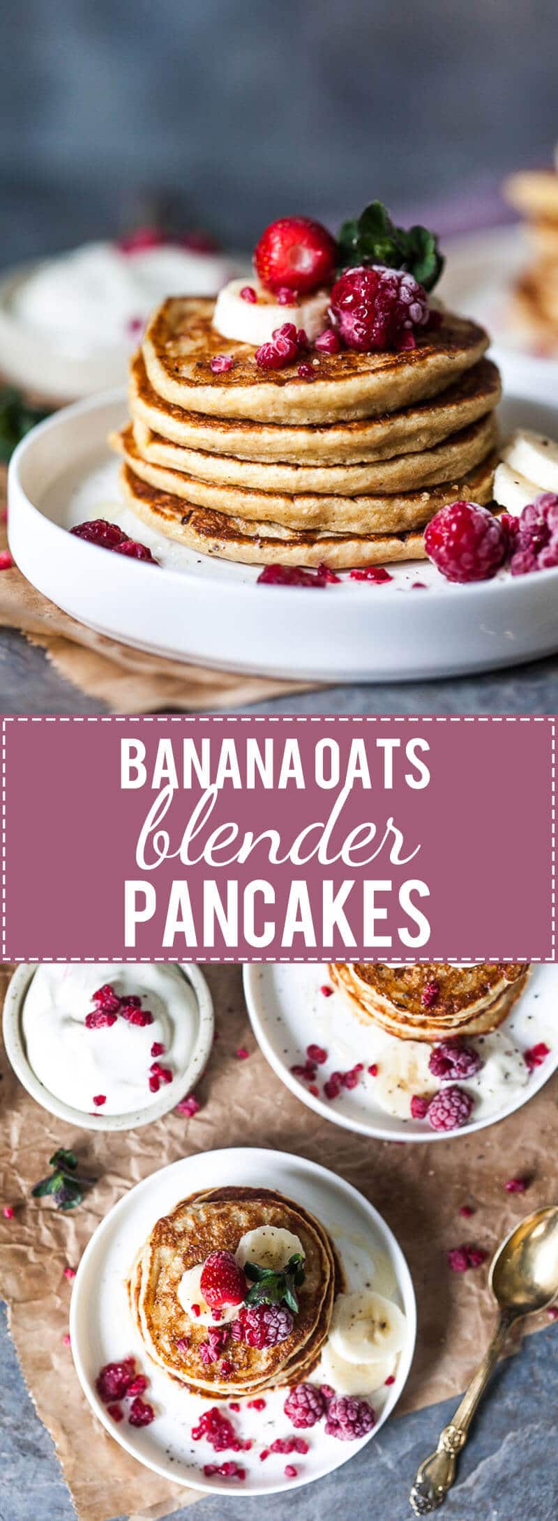 Banana Oats Blender Pancakes are healthy, gluten-free and you can make it straight in your blender! | www.vibrantplate.com