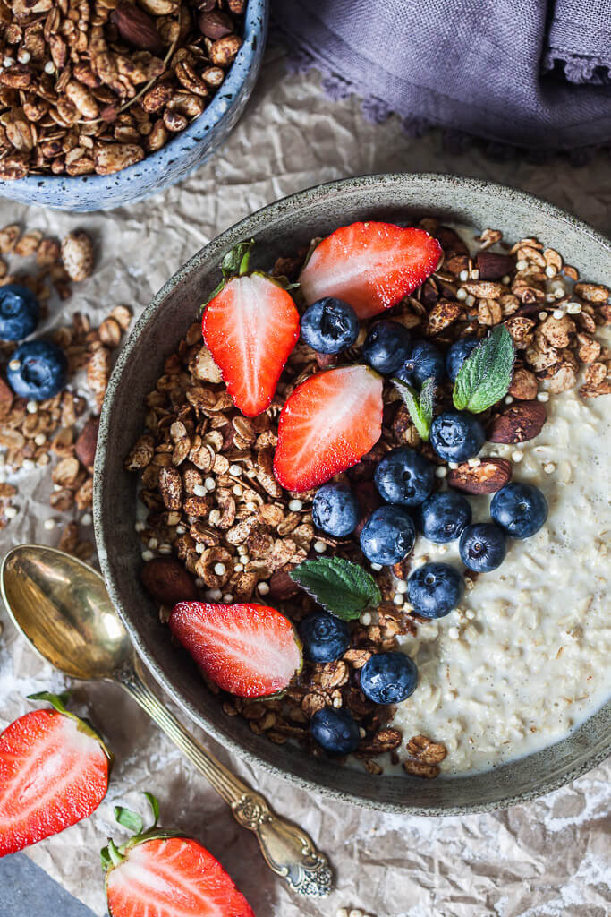 This delicious Vegan Crunchy Cacao Granola is going to become your go-to breakfast! | www.vibrantplate.com