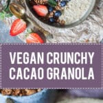 This delicious Vegan Crunchy Cacao Granola is going to become your go-to breakfast! | www.vibrantplate.com