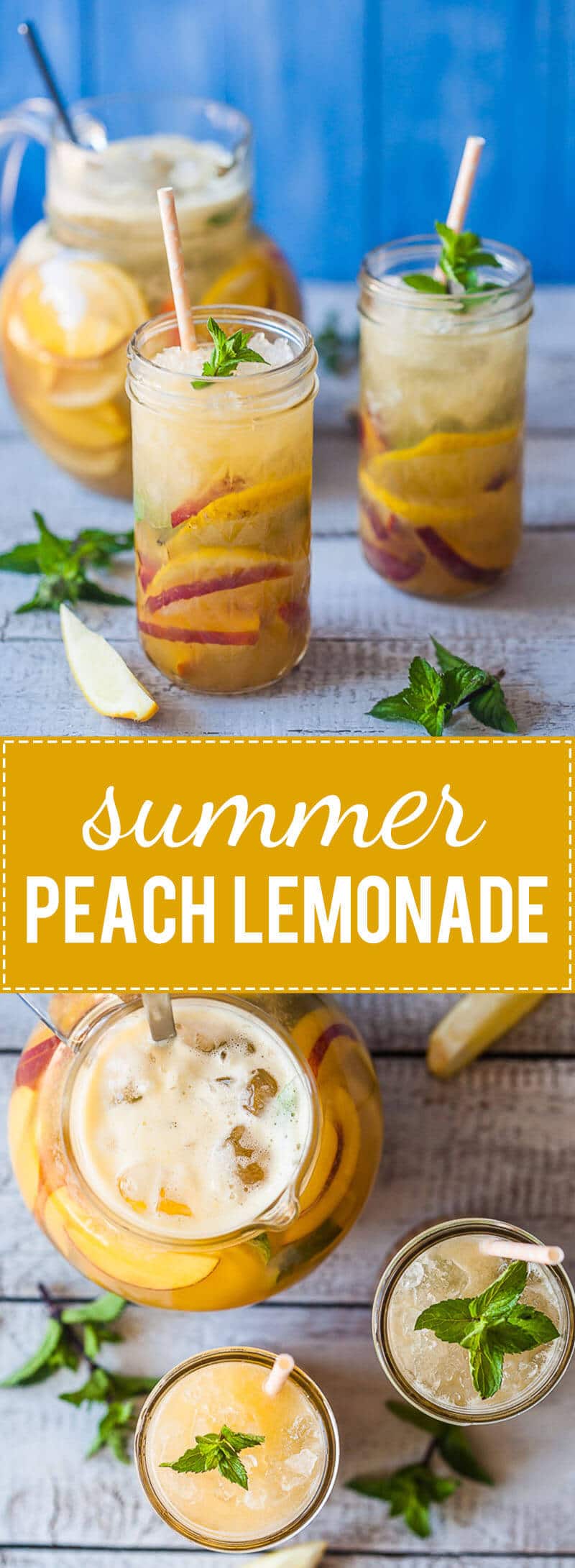Summer Peach Lemonade has no added sugars and is the perfect drink to keep you cool this summer. | www.vibrantplate.com