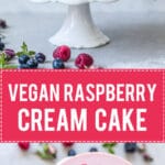 A cute and delicious Vegan Raspberry Cream Cake is perfect for a plant-based celebration. | www.vibrantplate.com