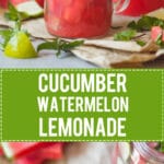 A healthy and refreshing Summer Cucumber Watermelon Lemonade with Mint and no added sugars! | www.vibrantplate.com