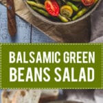 Balsamic Green Beans Salad is an easy summer beans salad, topped with Feta Cheese and a delicious balsamic dressing. #salad #vegetarian | www.vibrantplate.com