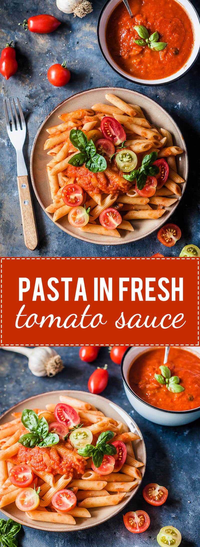 The recipe for this Dairy-Free and Vegan Pasta in Fresh Tomato Sauce is quick and easy, just perfect for a lazy summer day.