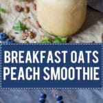 This Breakfast Oats Peach Smoothie is quick and easy to make. Perfect for a healthy summer breakfast! | www.vibrantplate.com