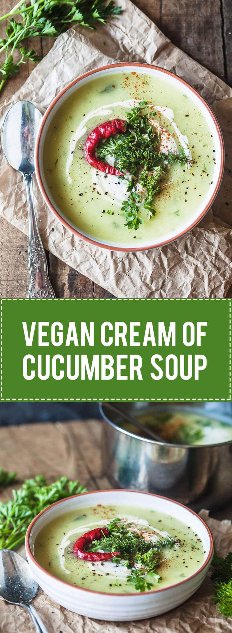 Cream of Cucumber Soup is a healthy and easy Vegan Soup. Creamy and delicious, this soup is best served hot.
