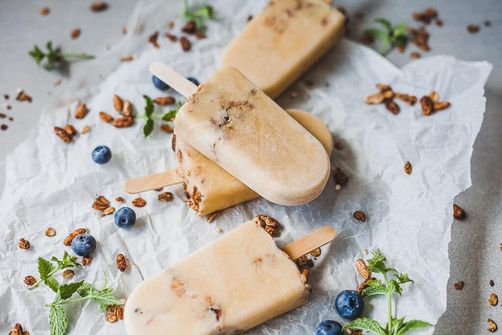 Vegan Oats Peach Smoothie Popsicles Vibrant plate