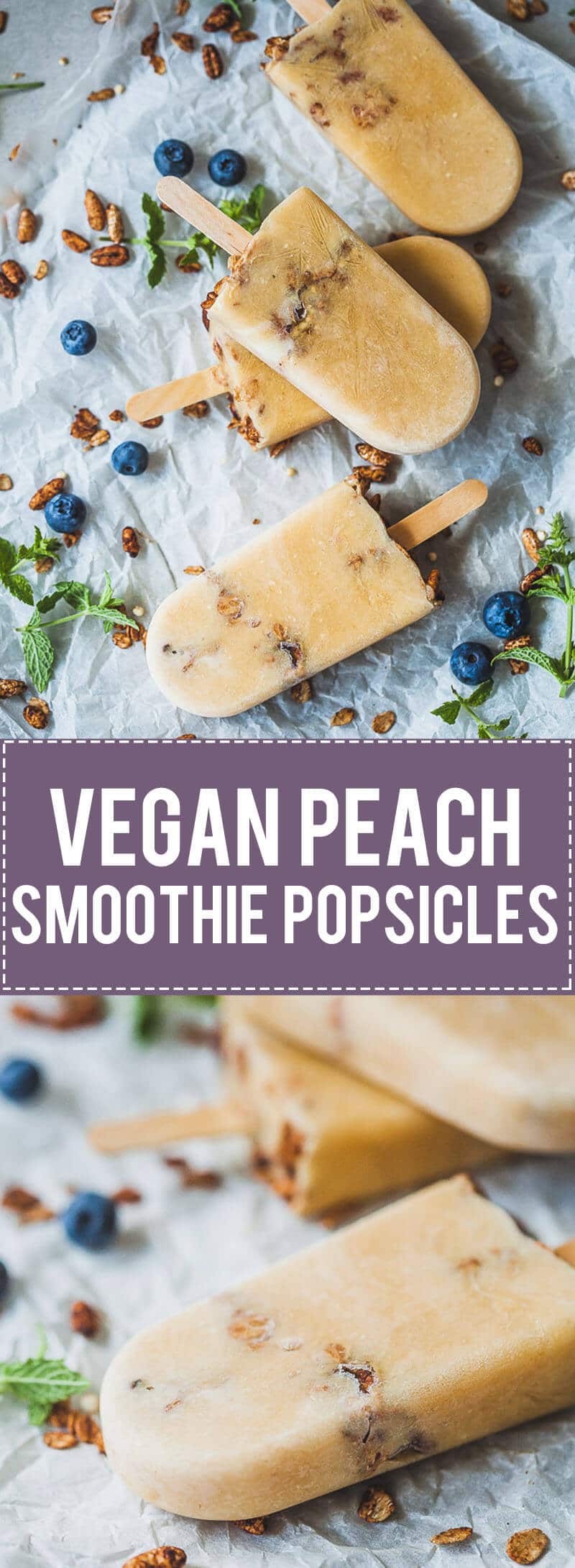 Vegan Peach Smoothie Popsicles are made from frozen leftover smoothie. An easy and delicious summer treat!