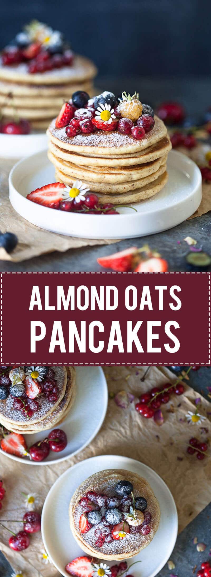 The Softest Almond Oats Pancakes are super easy to make, right in your food processor. Super soft, delicious and dairy-free!