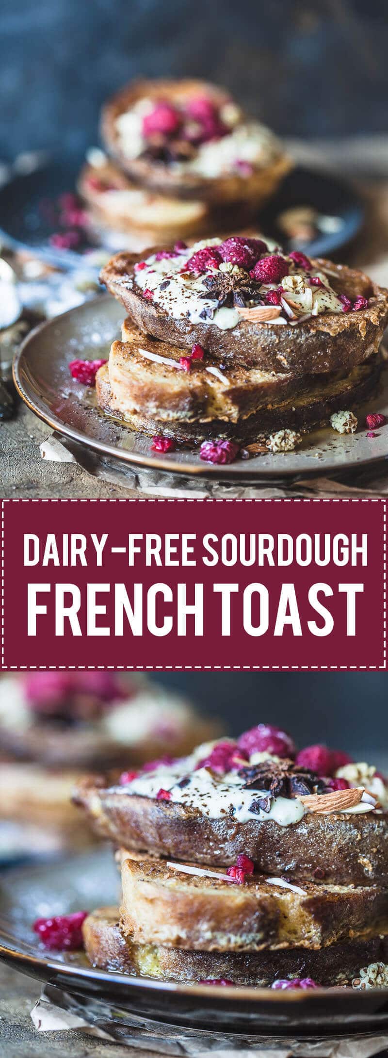 Dairy-Free Sourdough French Toast is the perfect and delicious way to use up stale sourdough bread.