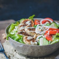 Leftover Falafel Salad with Lemon Tahini Dressing is an easy 30-minute meal using leftover falafel patties. Vegan & Delicious! | Vibrant Plate