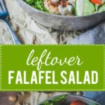 Leftover Falafel Salad with Lemon Tahini Dressing is an easy 30-minute meal using leftover falafel patties. Vegan & Delicious! | Vibrant Plate