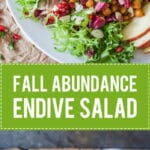 The Ultimate Fall Abundance Endive Salad is topped with Crispy Chickpeas, Apples & Mustard Vinaigrette. Vegan and Gluten-Free! | Vibrant Plate