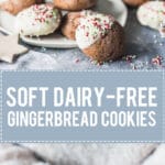 These Soft Gingerbread Cookies with White Chocolate are just the perfect holiday treat! Dairy-free & Delicious! | Vibrant Plate