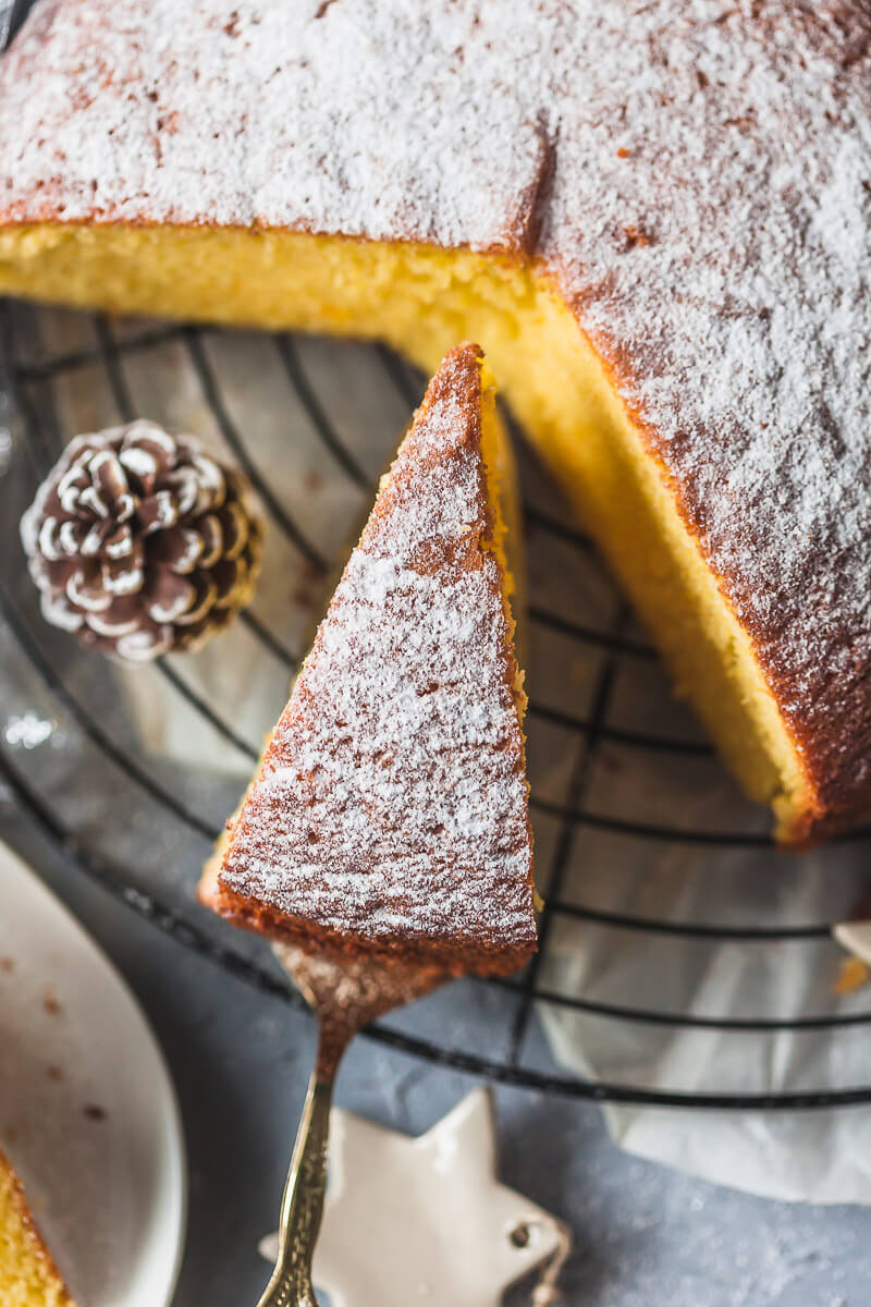 A simple and delicious dairy-free Olive Oil Orange Cake is light and fluffy with a strong orange flavor. | Vibrant Plate