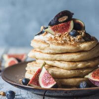 Delicious and Fluffy Yogurt Pancakes are a perfect start to your day. These pancakes are dairy-free! | Vibrant Plate