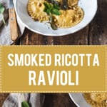 This Smoked Ricotta Ravioli in Sage Butter Sauce is a breeze to make, vegetarian and delicious! |Vibrant Plate