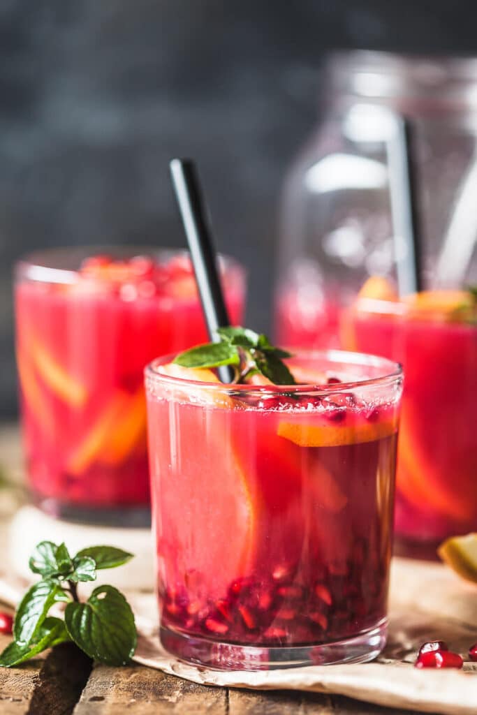 2ingredient Orange and Pomegranate Juice Vibrant plate