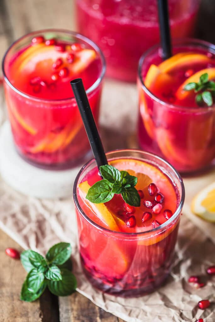 2ingredient Orange and Pomegranate Juice Vibrant plate