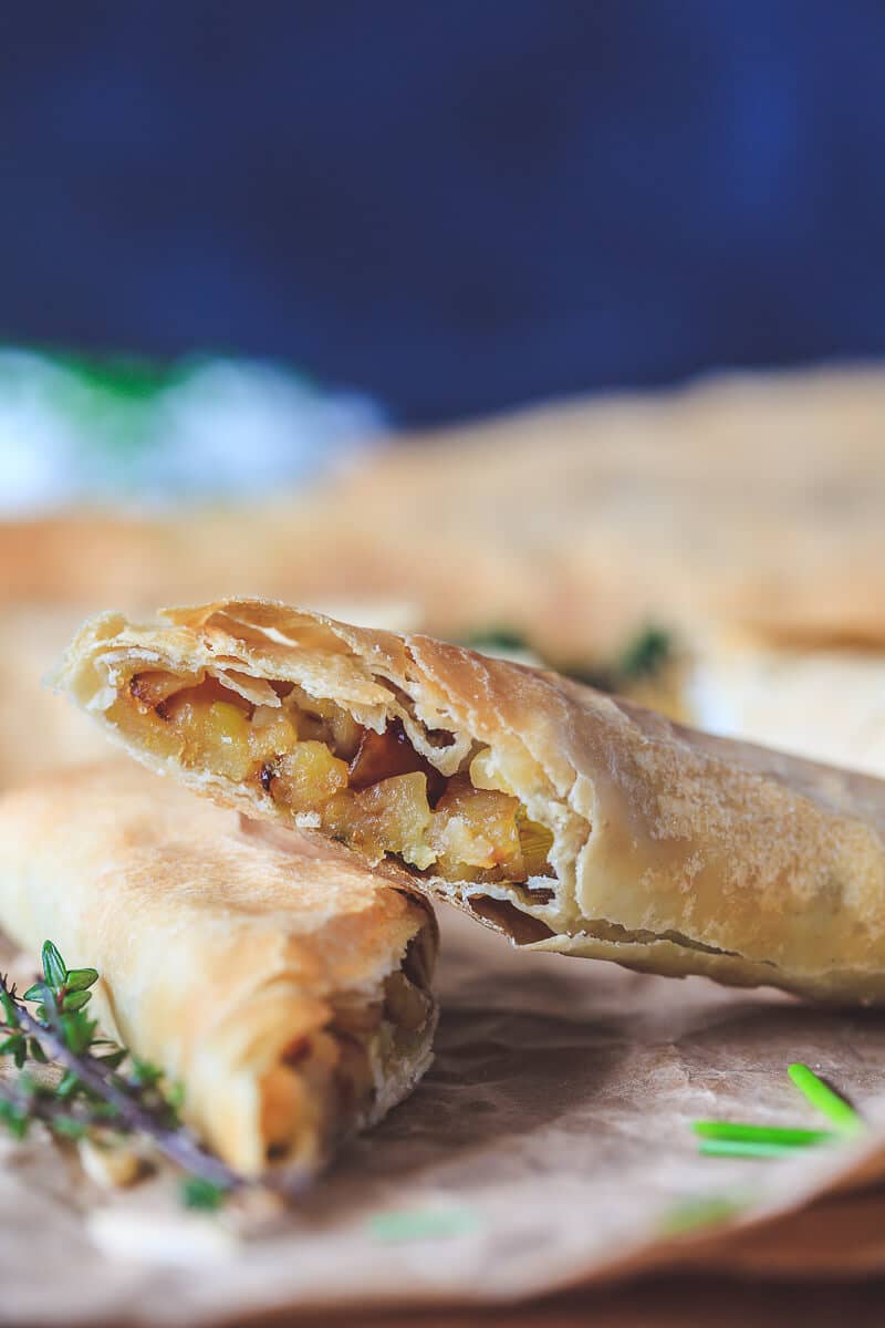 Vegan Crispy Potato Leek Rolls